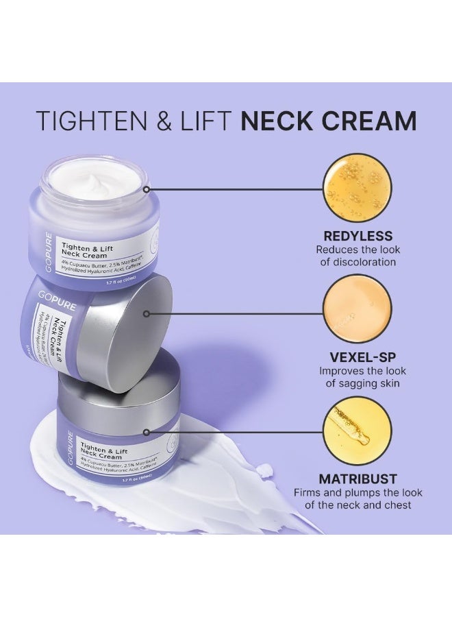 goPure Neck Firming Cream - Anti-Aging Neck Cream For Tightening And Wrinkles For An Even Skin Tone And Neck Lift - With Pro-Active Firming Complex, 1.7 Oz - Image 4